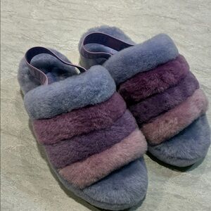 UGG Women's Fuzzy Slide Sandals in Lavender and Purple